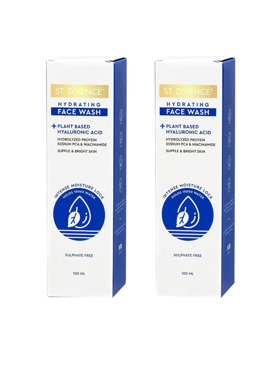 st. dvence pack of 2 hyaluronic acid & protein face wash - 100 ml each