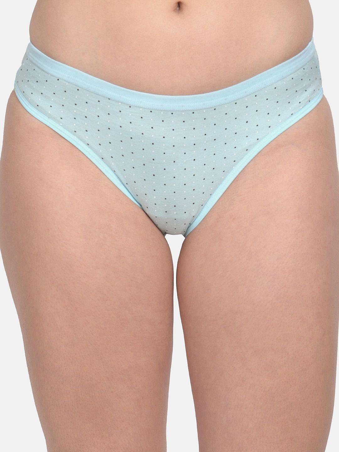 mod & shy women blue & black printed basic briefs mu174