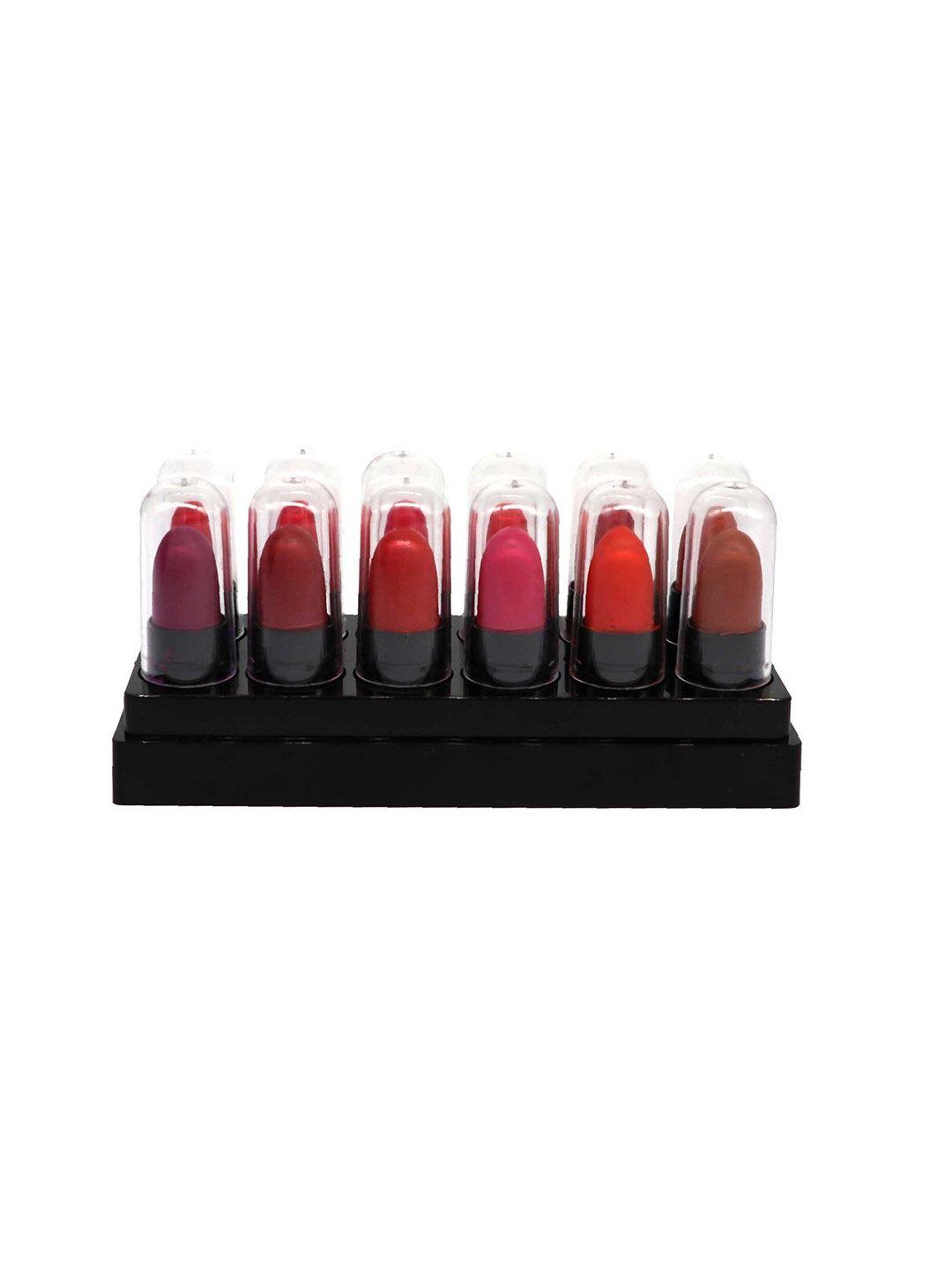 mattlook set of 12 multicoloured mini bullet lipsticks 14g