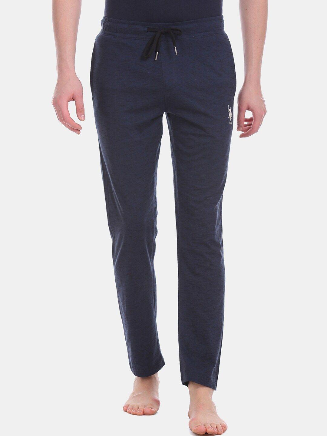 u.s. polo assn. men navy blue solid lounge pants