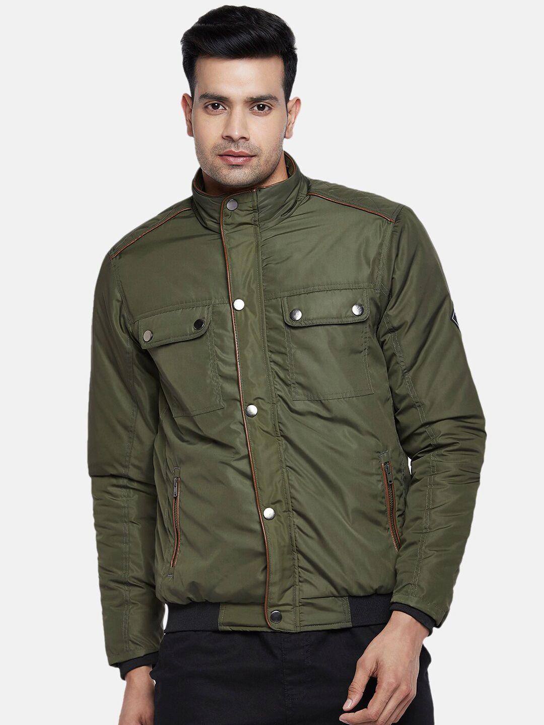 urban ranger by pantaloons men olive green bomber jacket