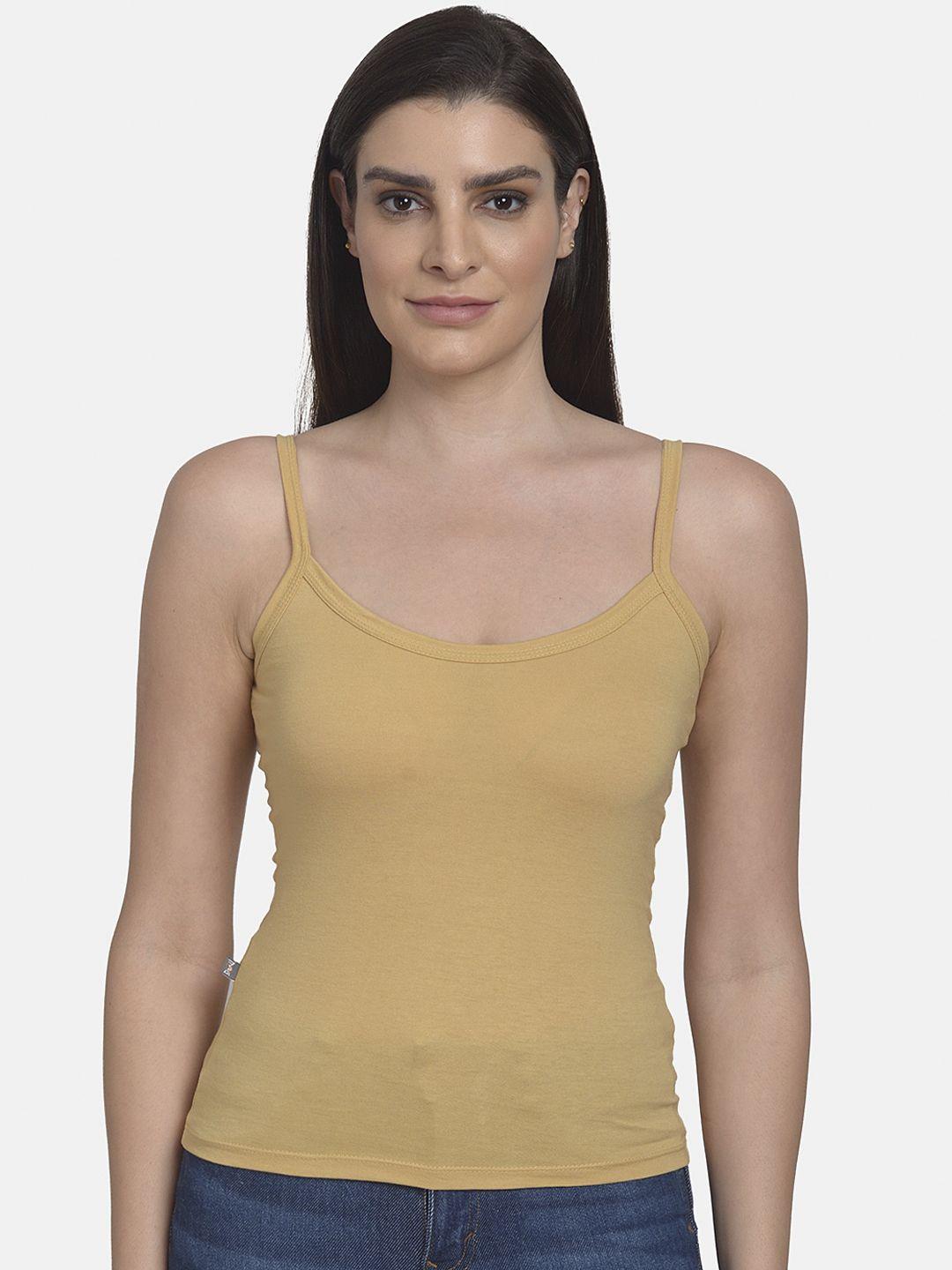 mod & shy women beige solid camisole