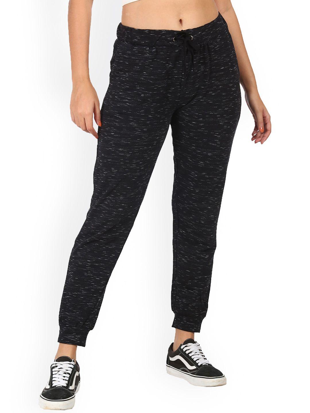 sugr women black solid straight fit joggers