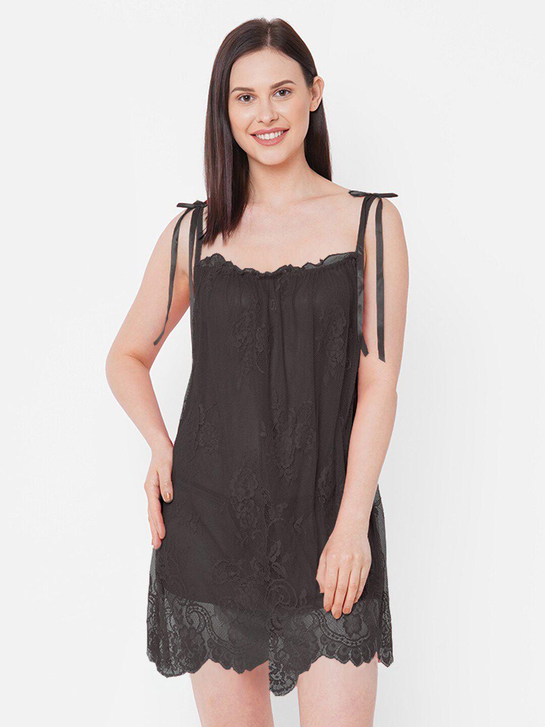 fashionrack black net baby doll