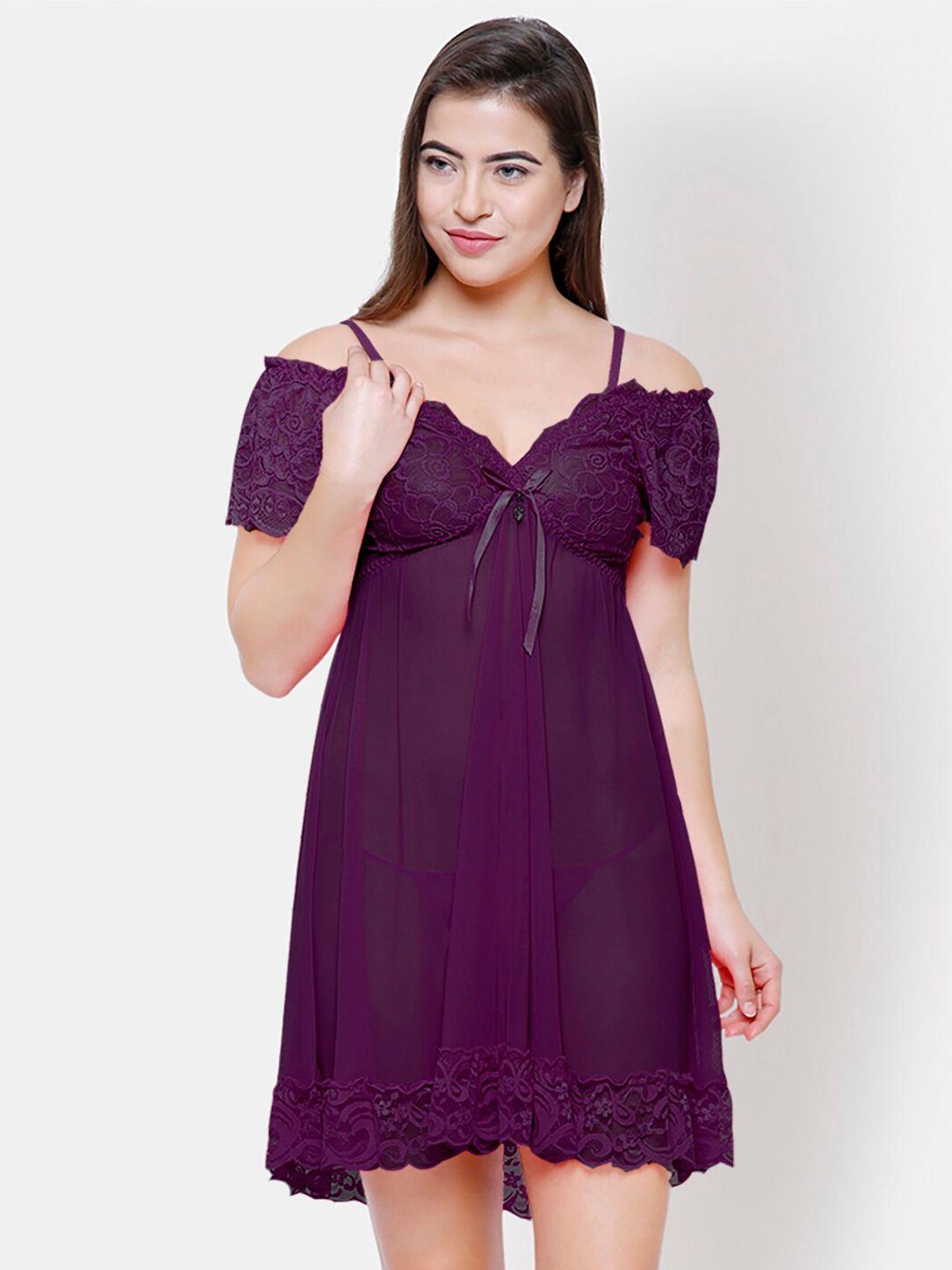 fashionrack purple net baby doll