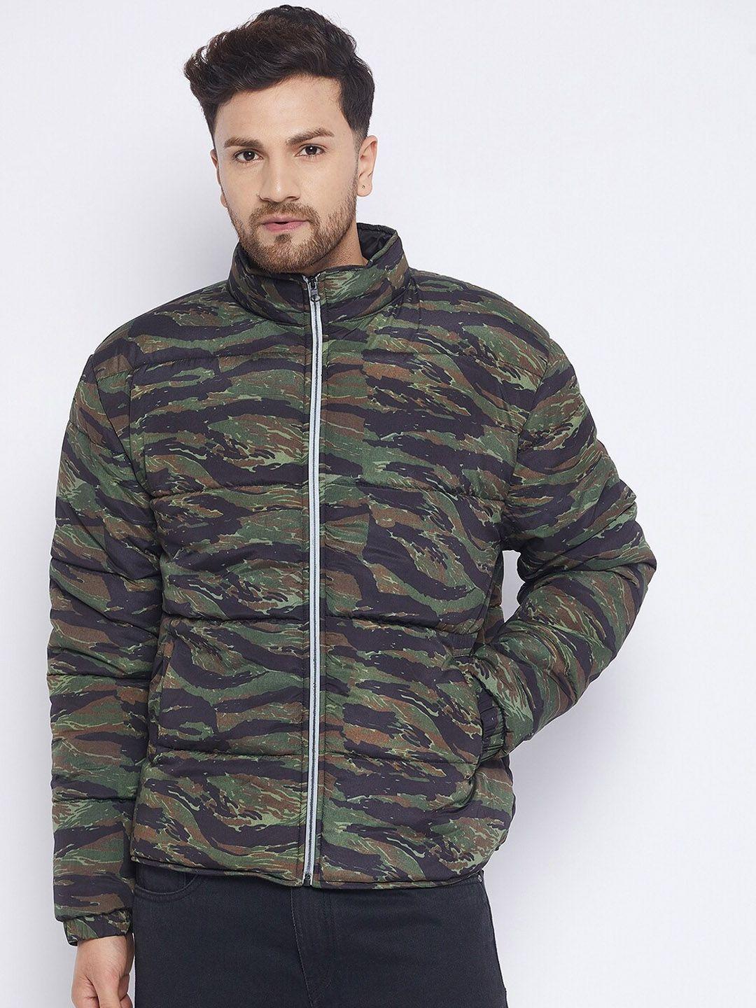 fugazee men multicoloured camouflage lightweight puffer jacket