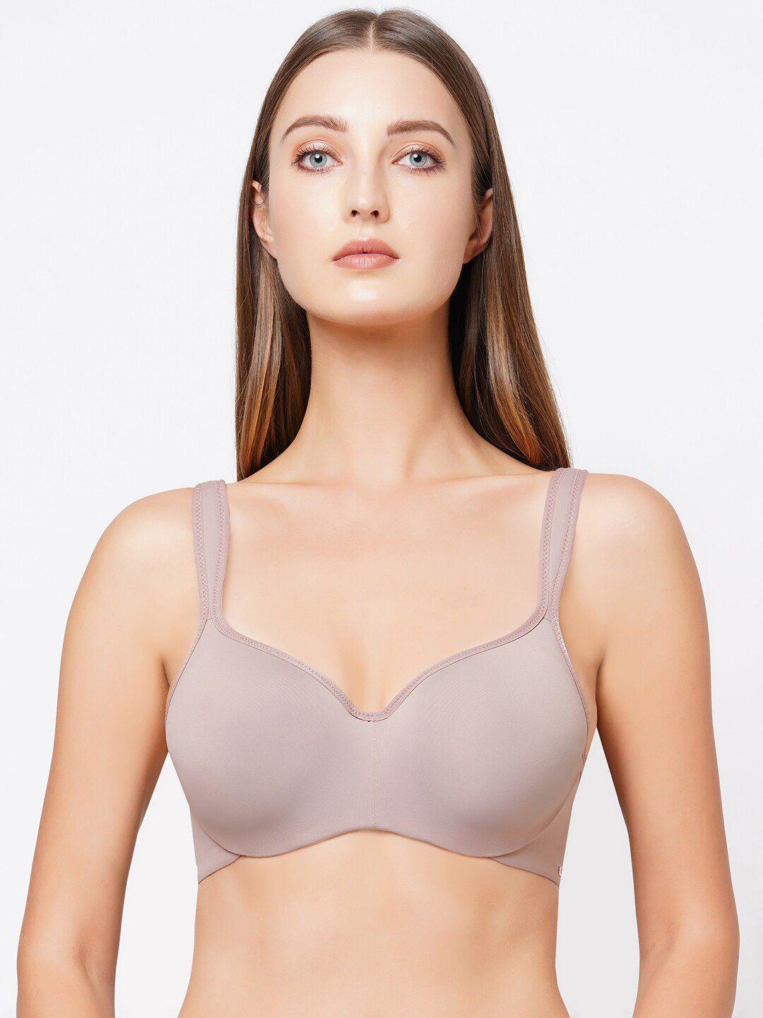 soie brown bra underwired lightly padded