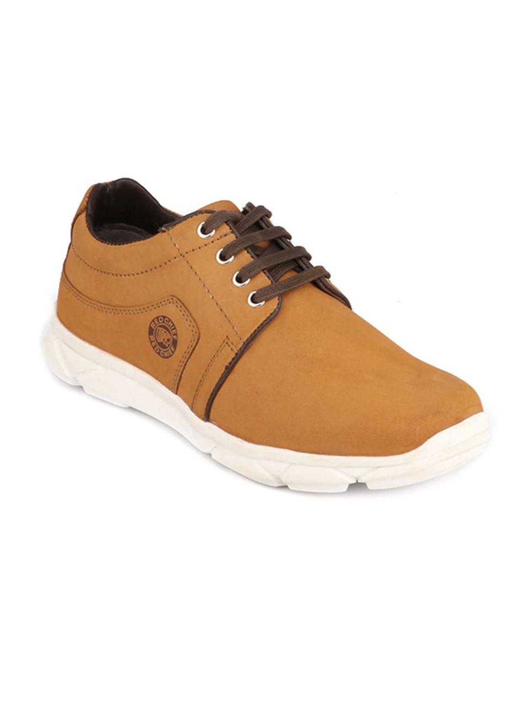 red chief men tan brown leather sneakers