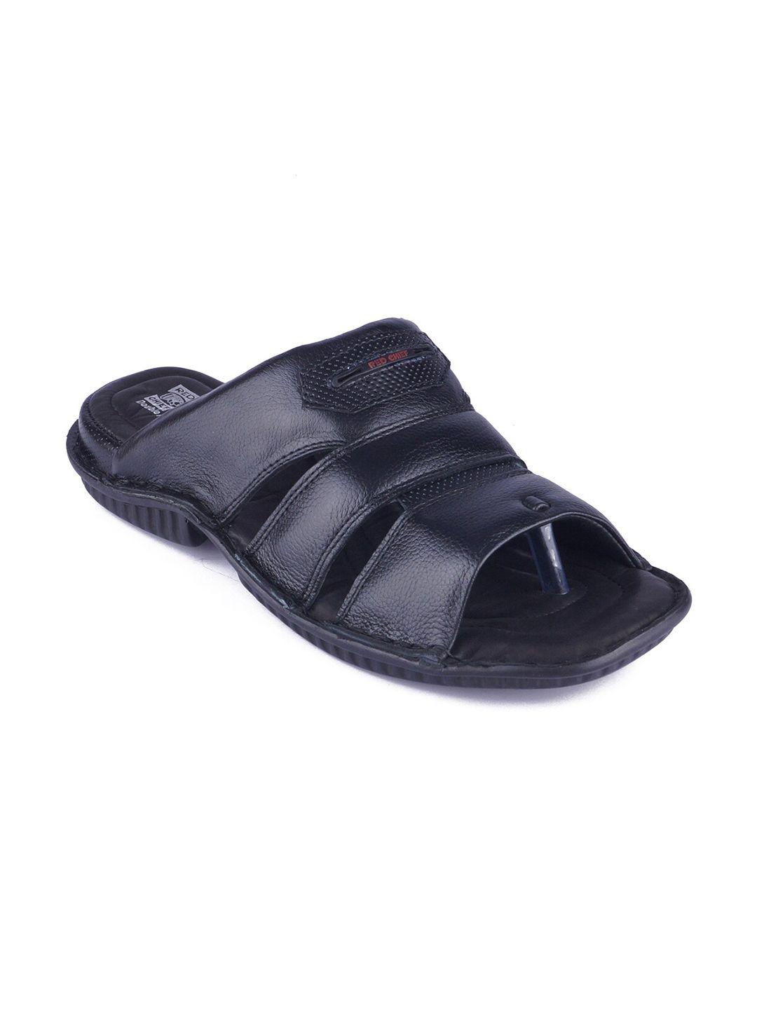 red chief men black slip-on flipflops