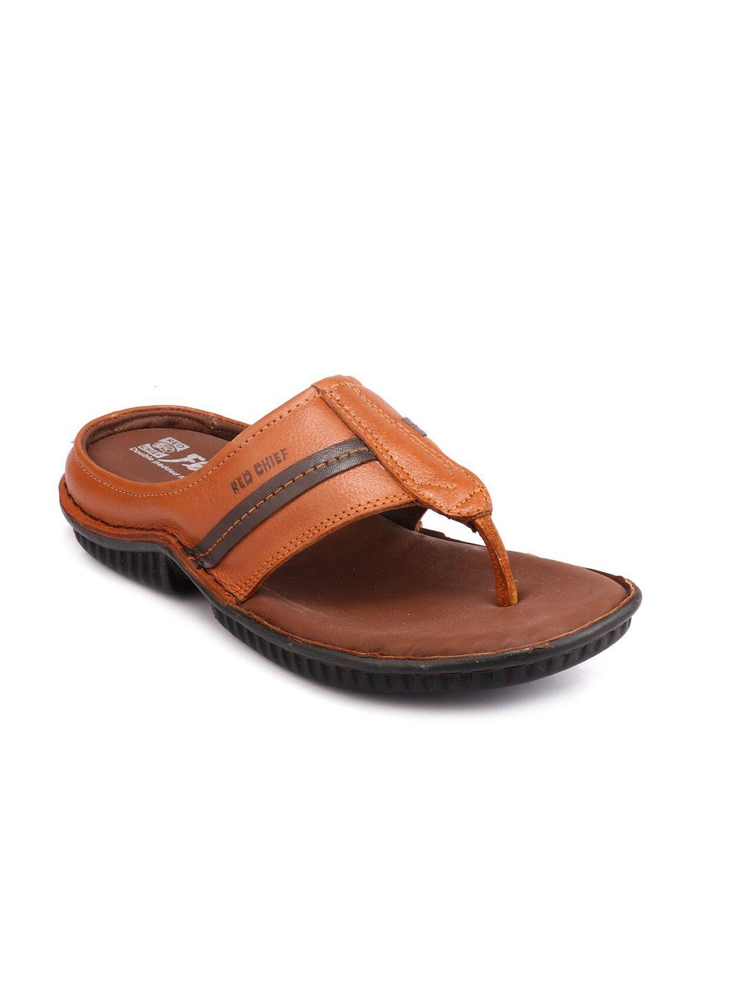 red chief men brown printed thong flip-flops