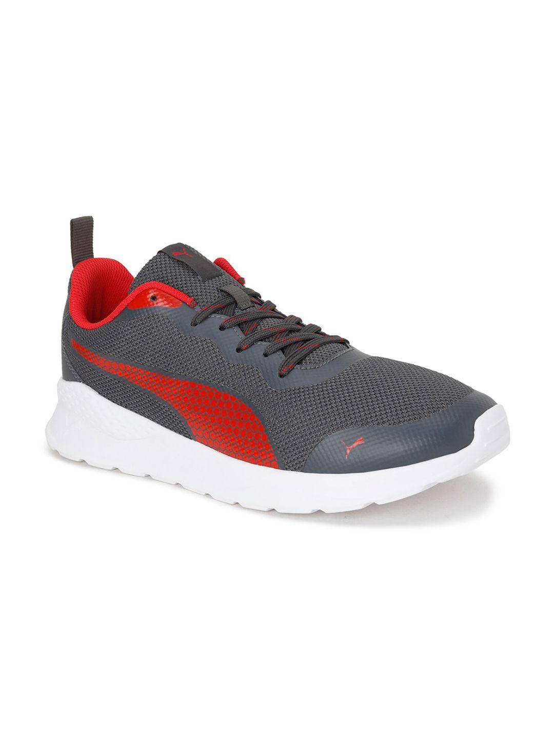 puma men grey colourblocked sneakers