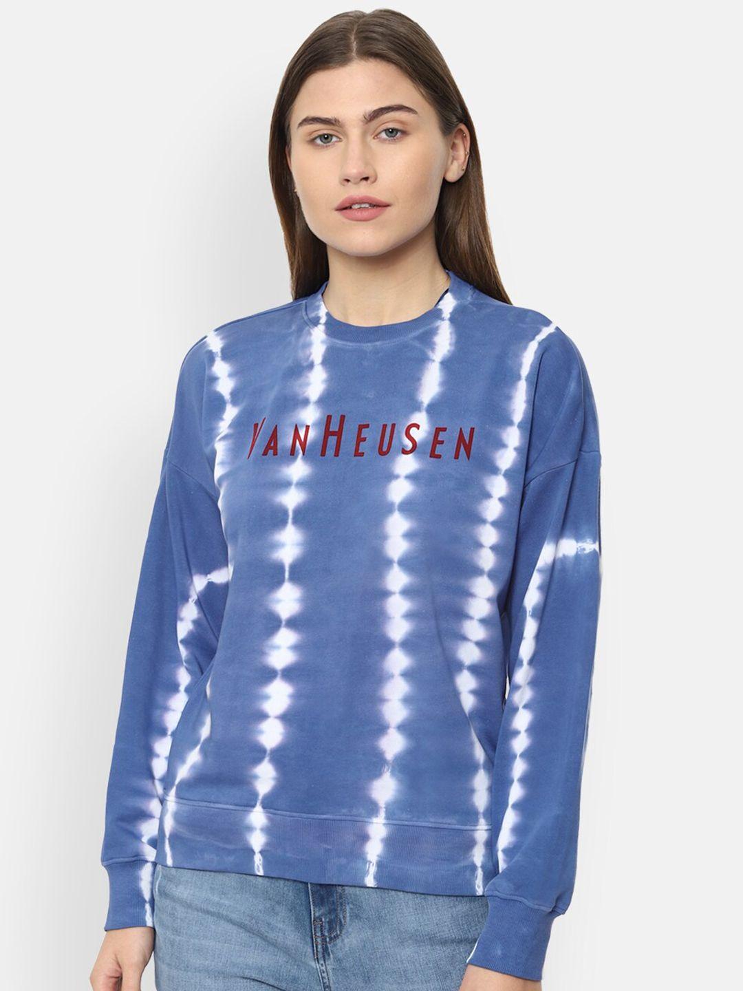 van heusen woman blue printed sweatshirt