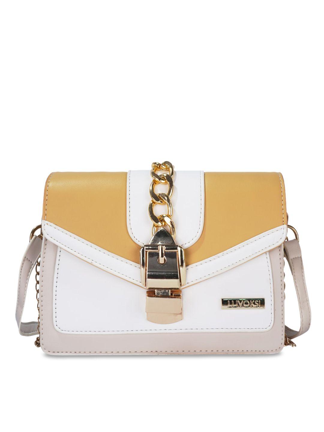 luvoksi multicoloured colourblocked pu structured handheld bag