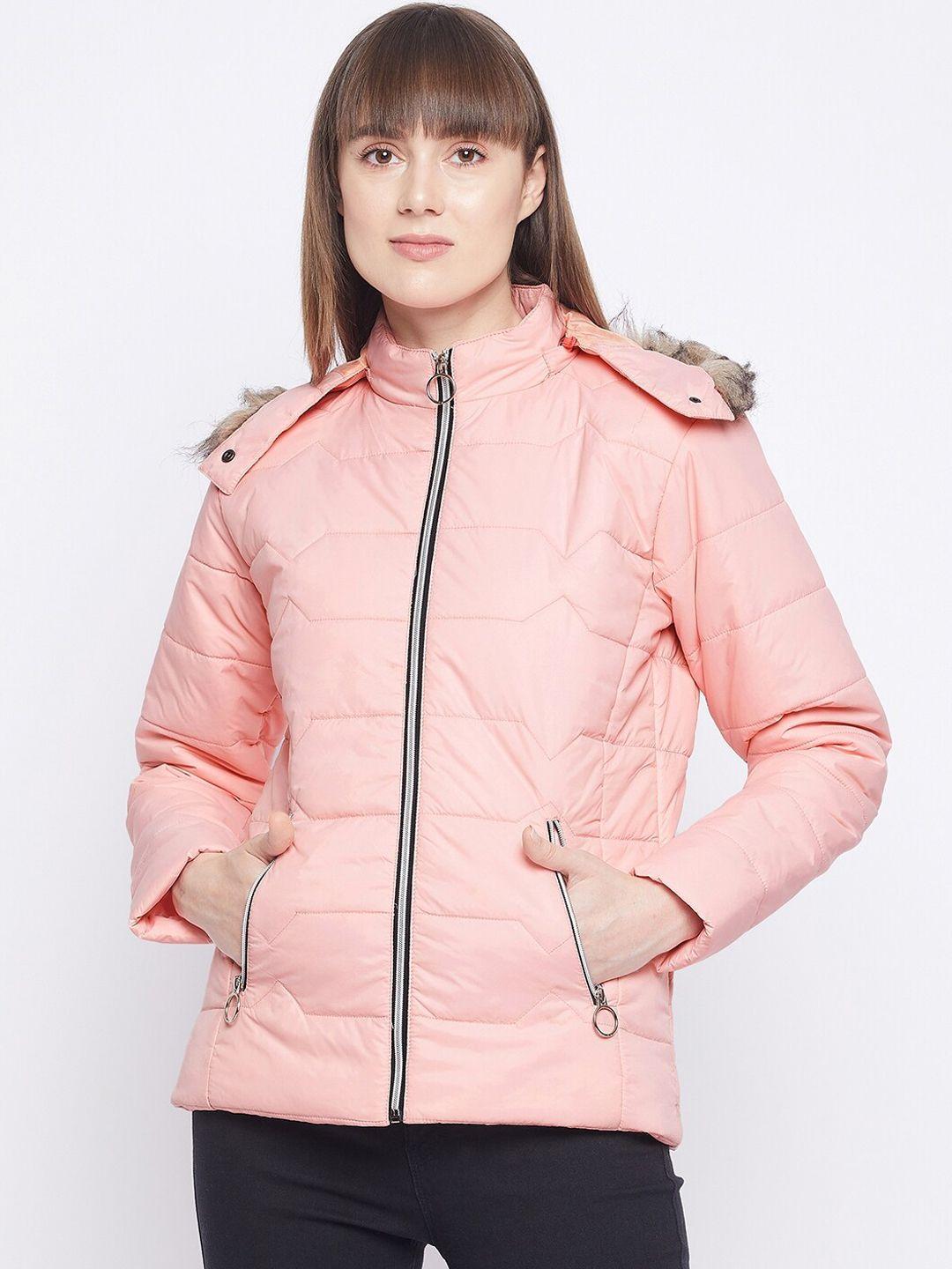 adobe women pink lightweight parka jacket