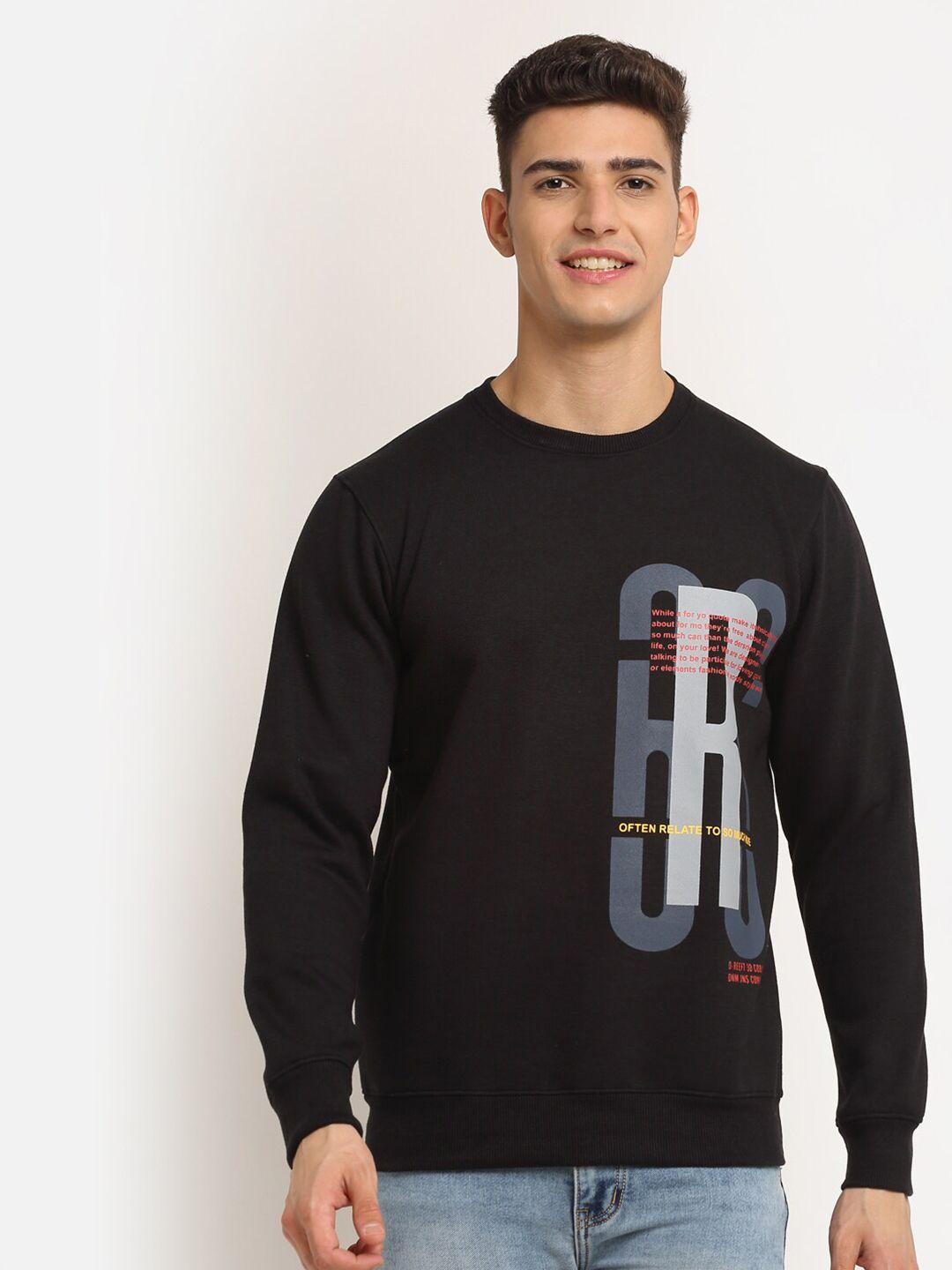 rodamo men black printed sweatshirt