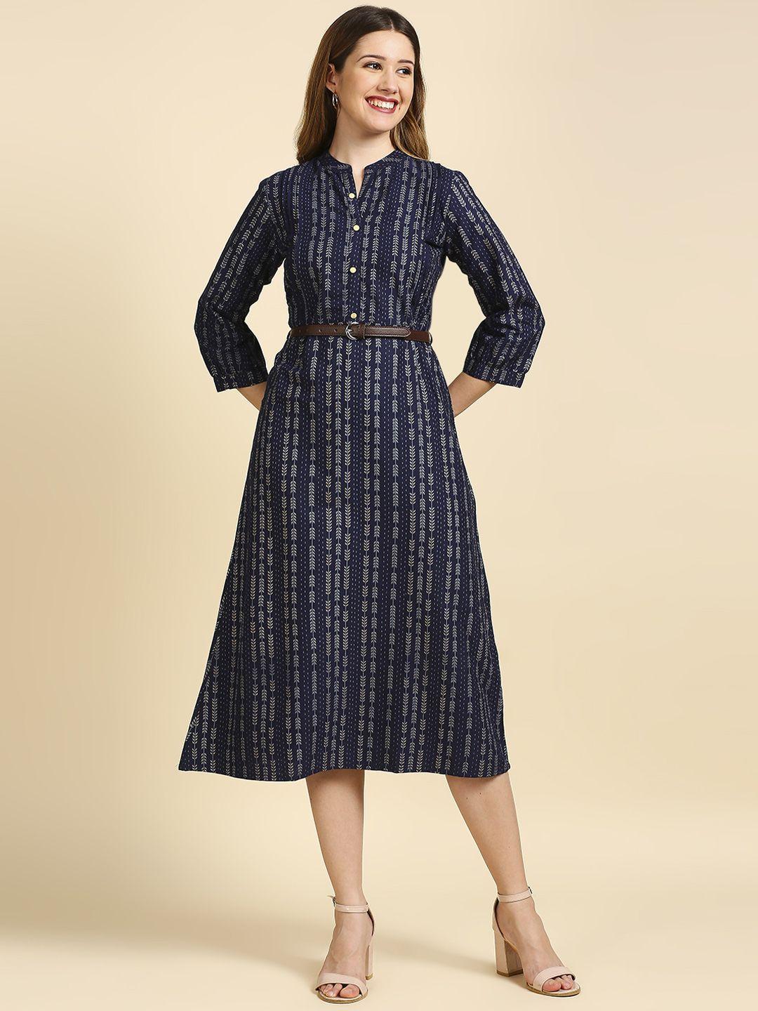 anubhutee navy blue a-line dress