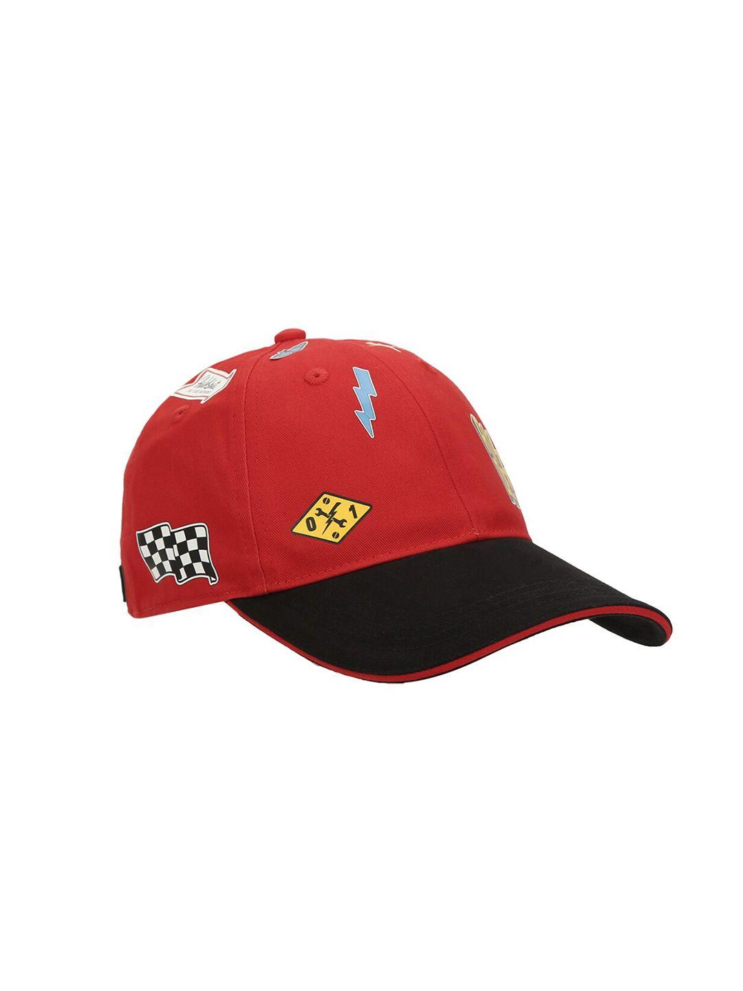 royal enfield unisex red & black printed baseball cap