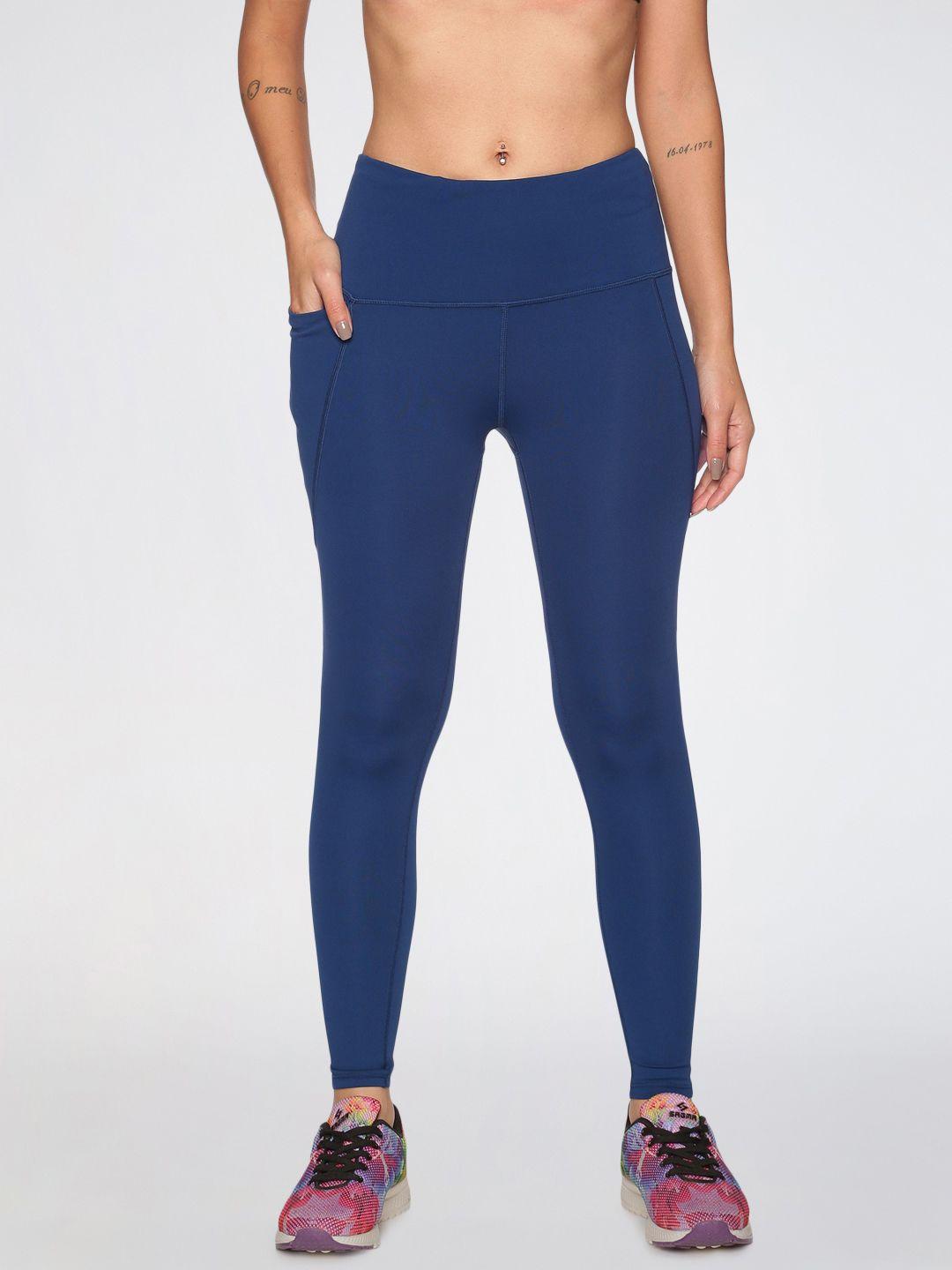 blissclub women navy blue super stretchy & high waisted the ultimate leggings