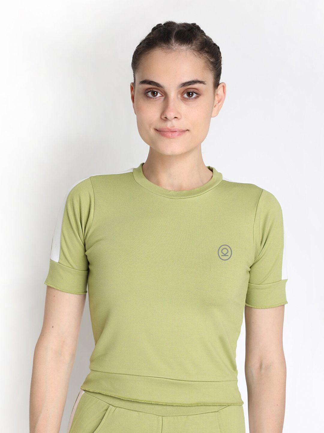 chkokko green solid crop top