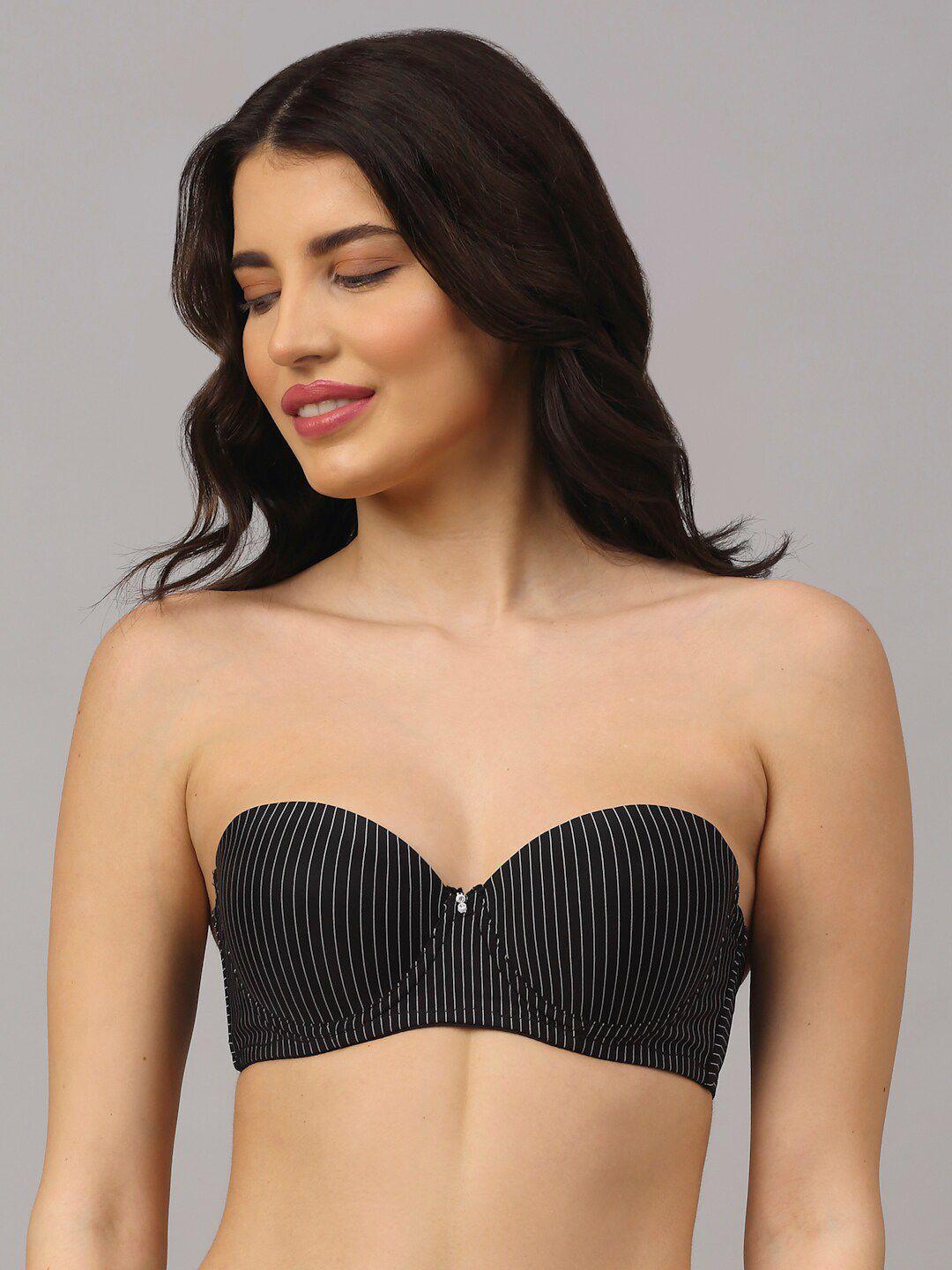 prettycat black bra underwired lightly padded