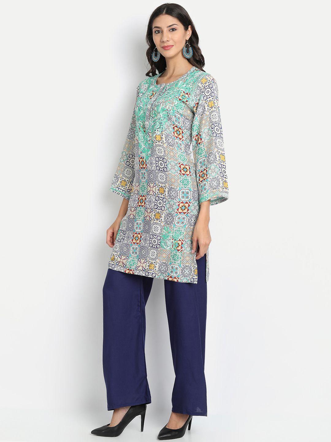 house of kari multicoloured hand embroidery chickenkari tunic