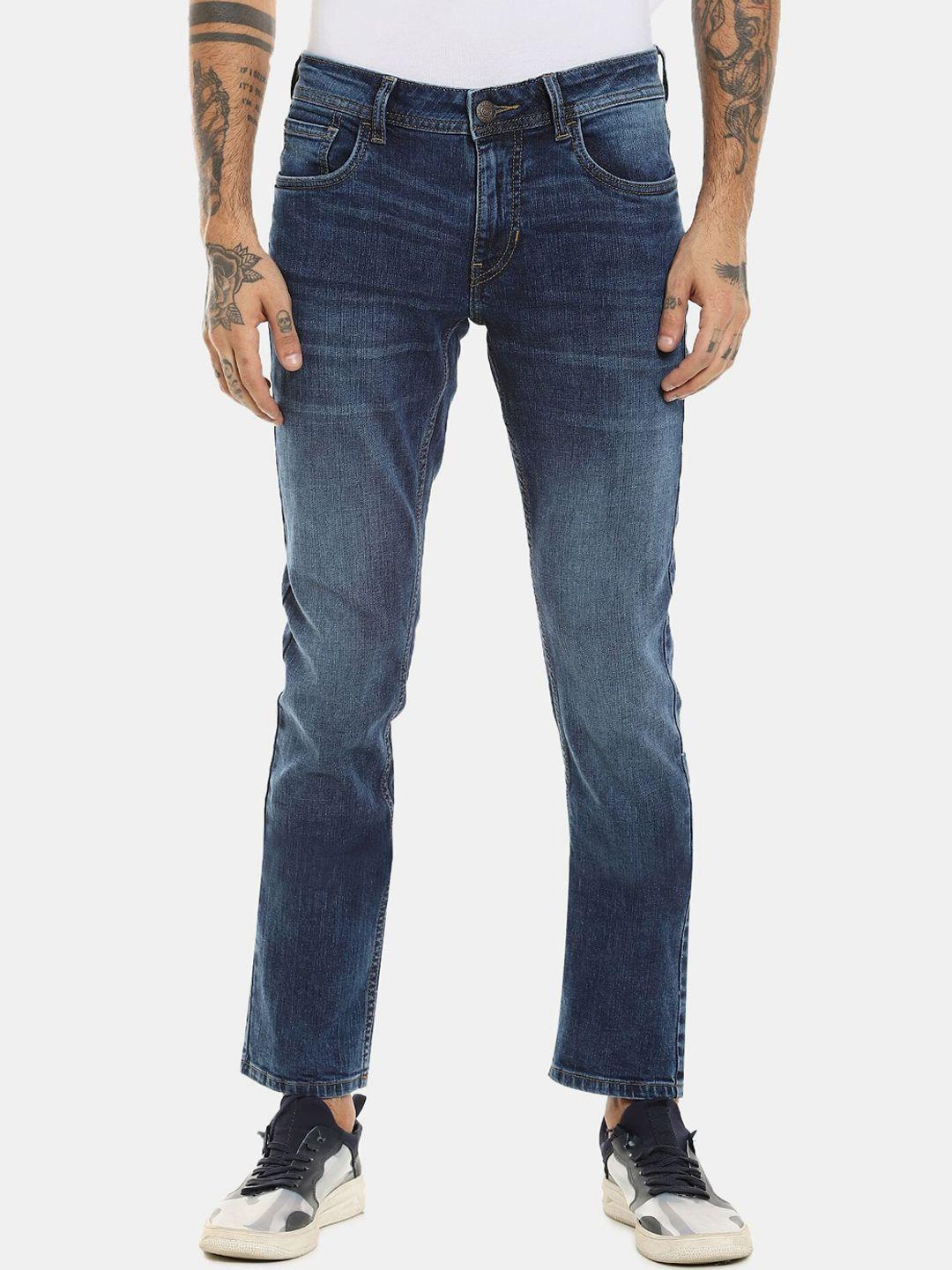 cherokee men navy blue clean look heavy fade jeans