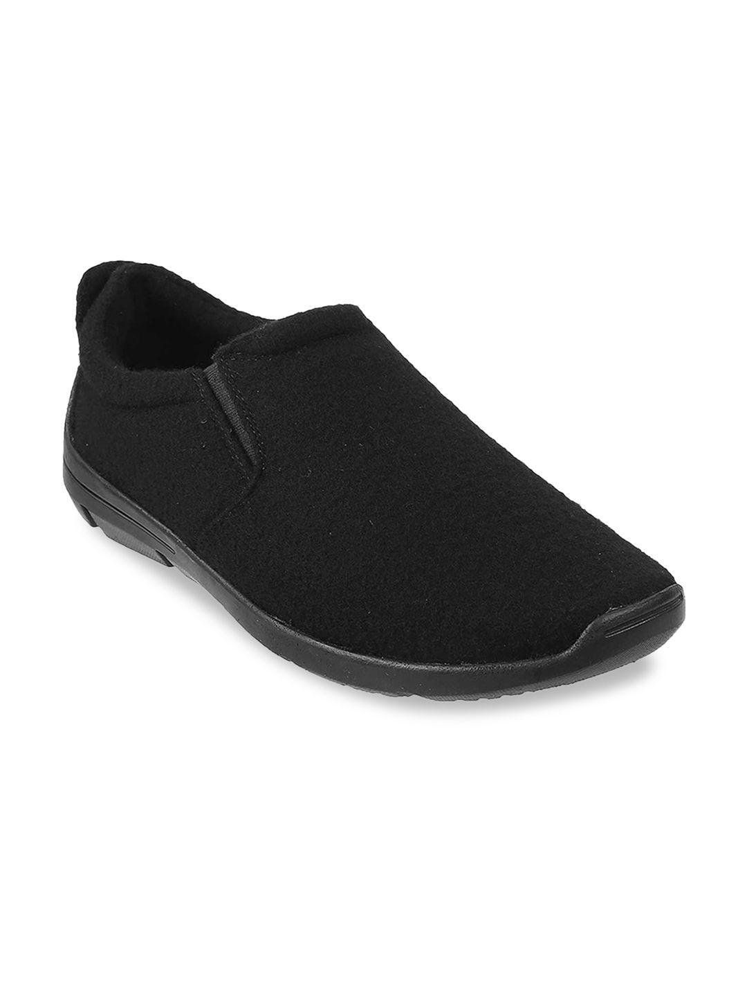 metro men black slip-on sneakers