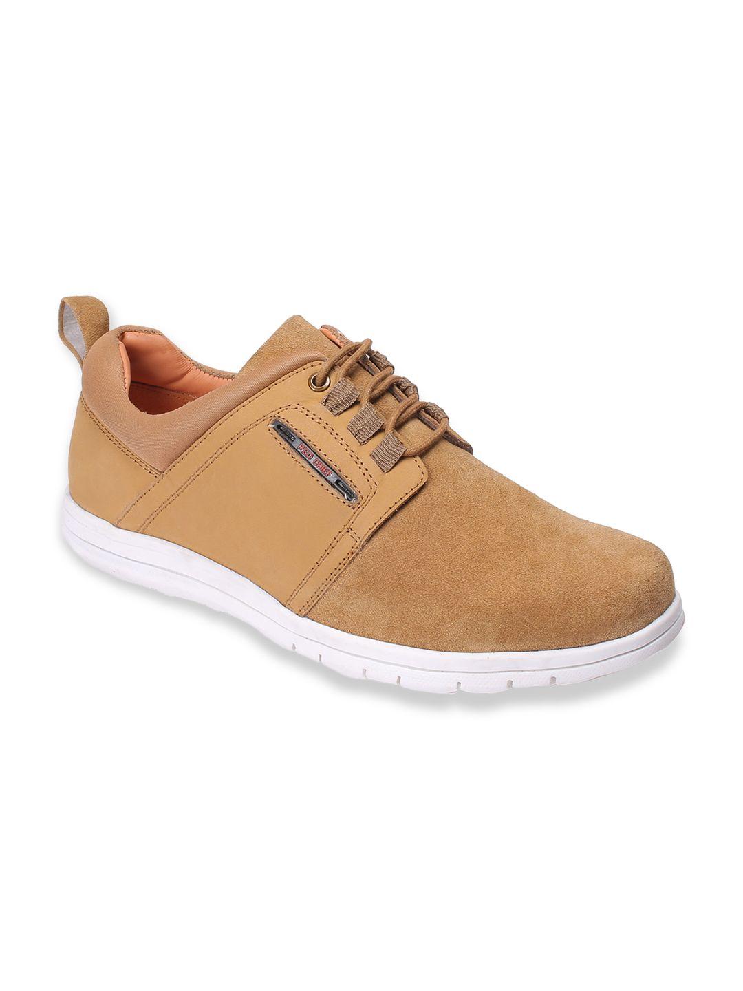 red chief men tan solid regular leather sneakers