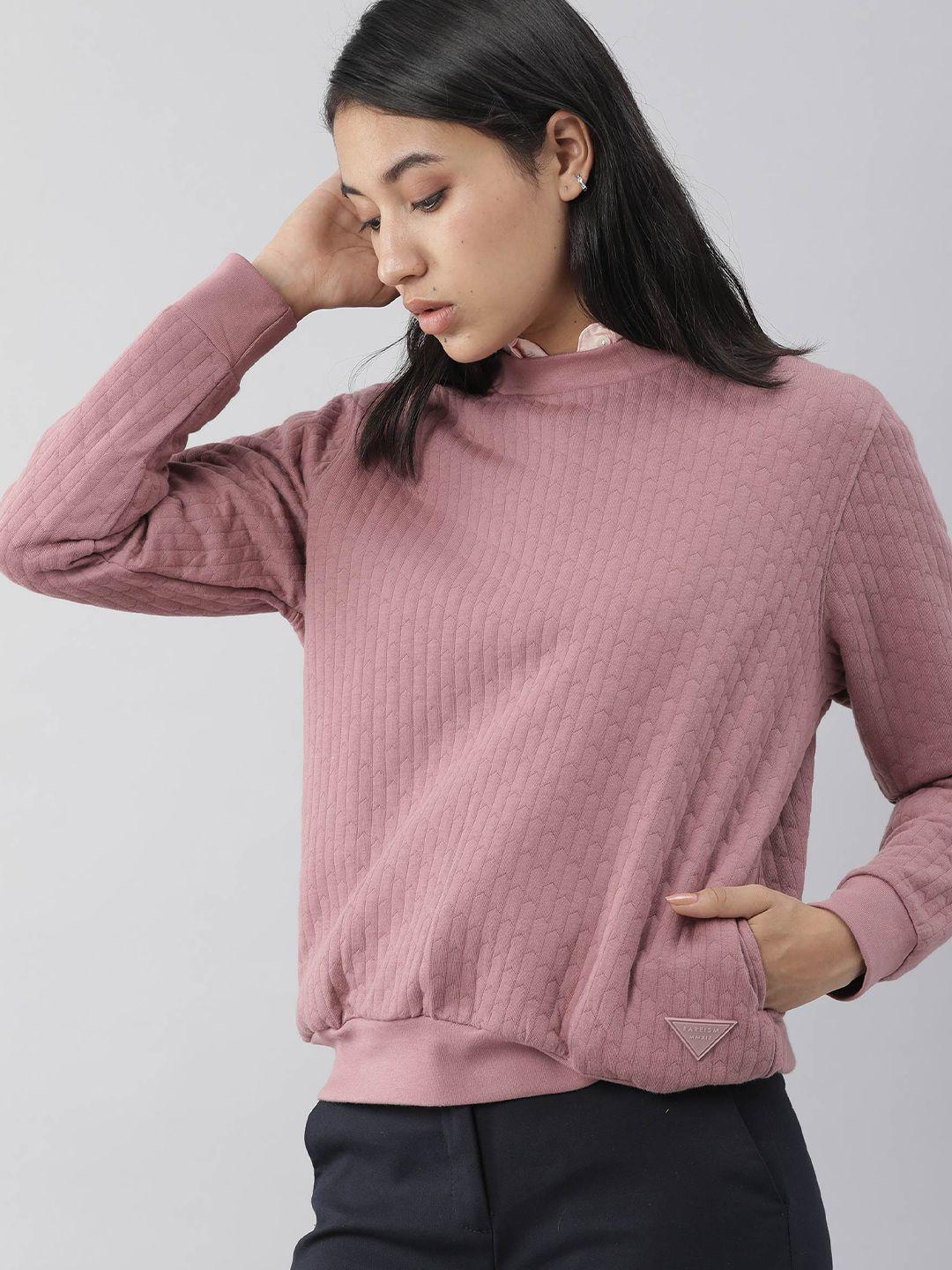 rareism women pink striped sweatshirt