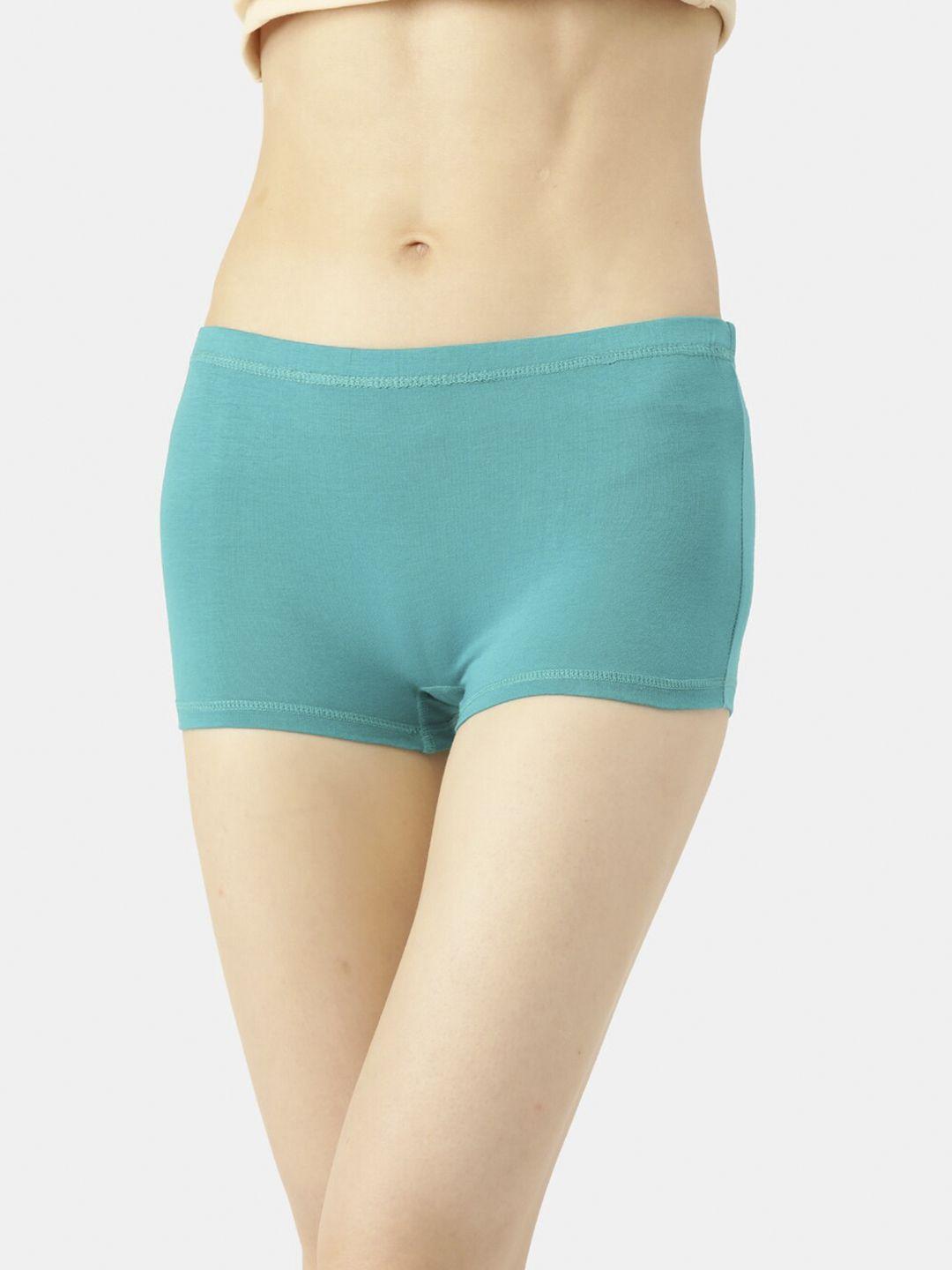 leading lady women teal green solid boyshorts briefs - joyii-rg