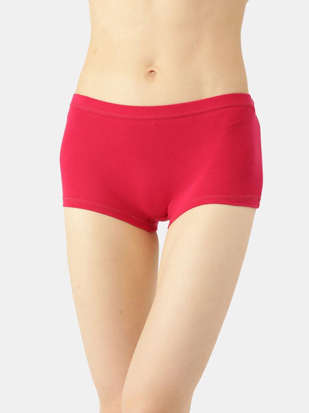 leading lady women magenta solid boy shorts briefs joyii-rani