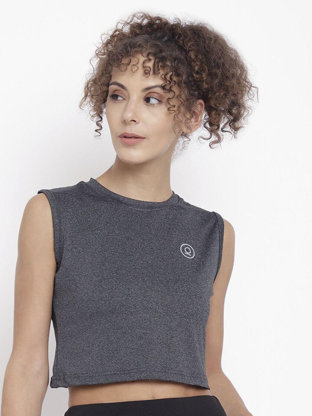 chkokko grey melange crop top