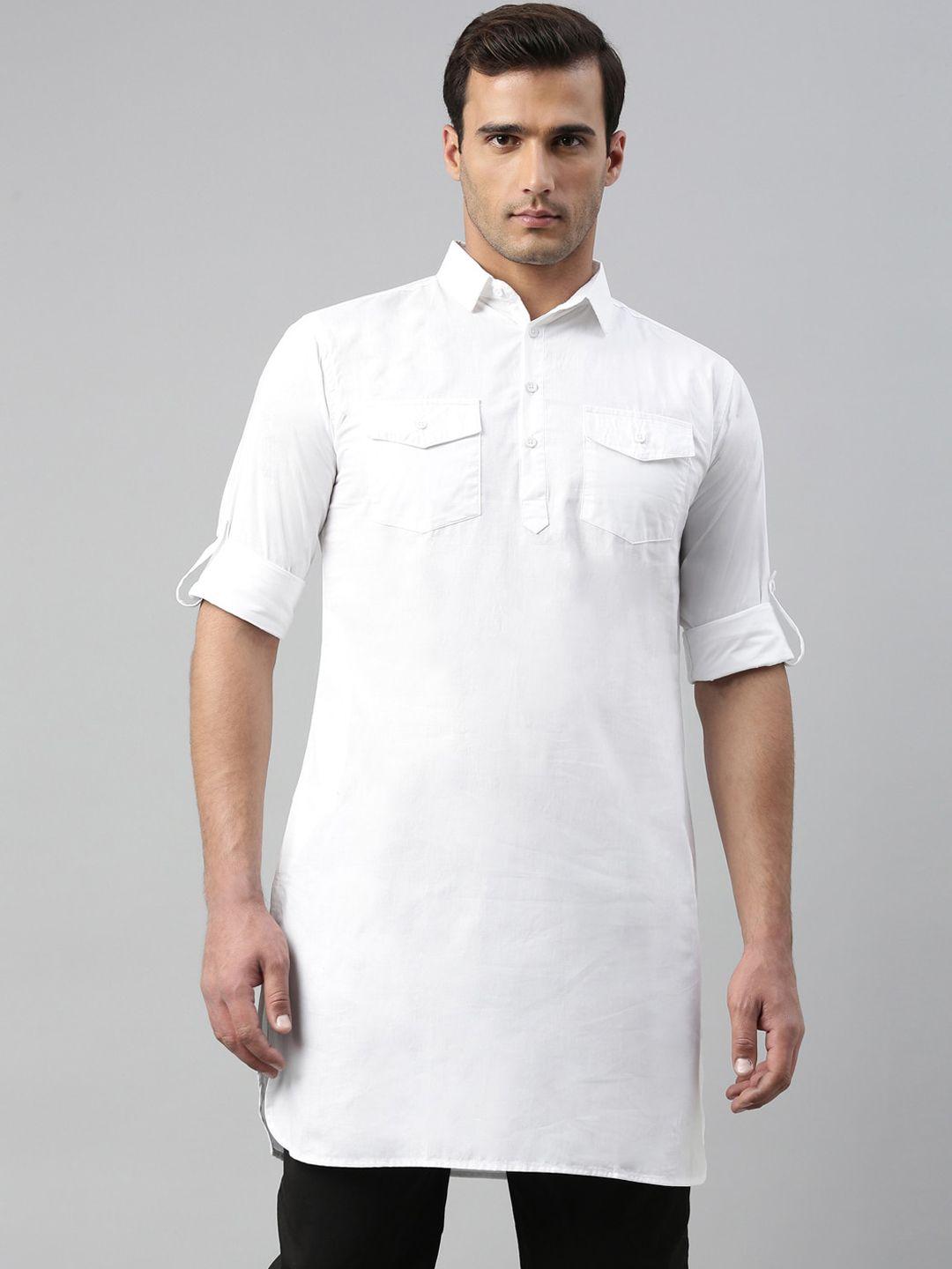 white heart men white pure cotton pathani kurta