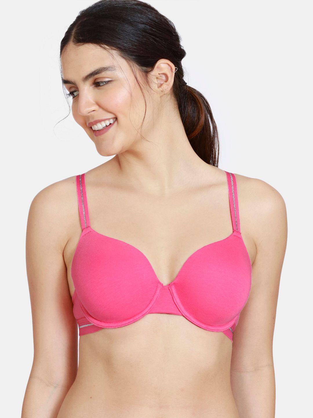 zivame pink bra underwired lightly padded