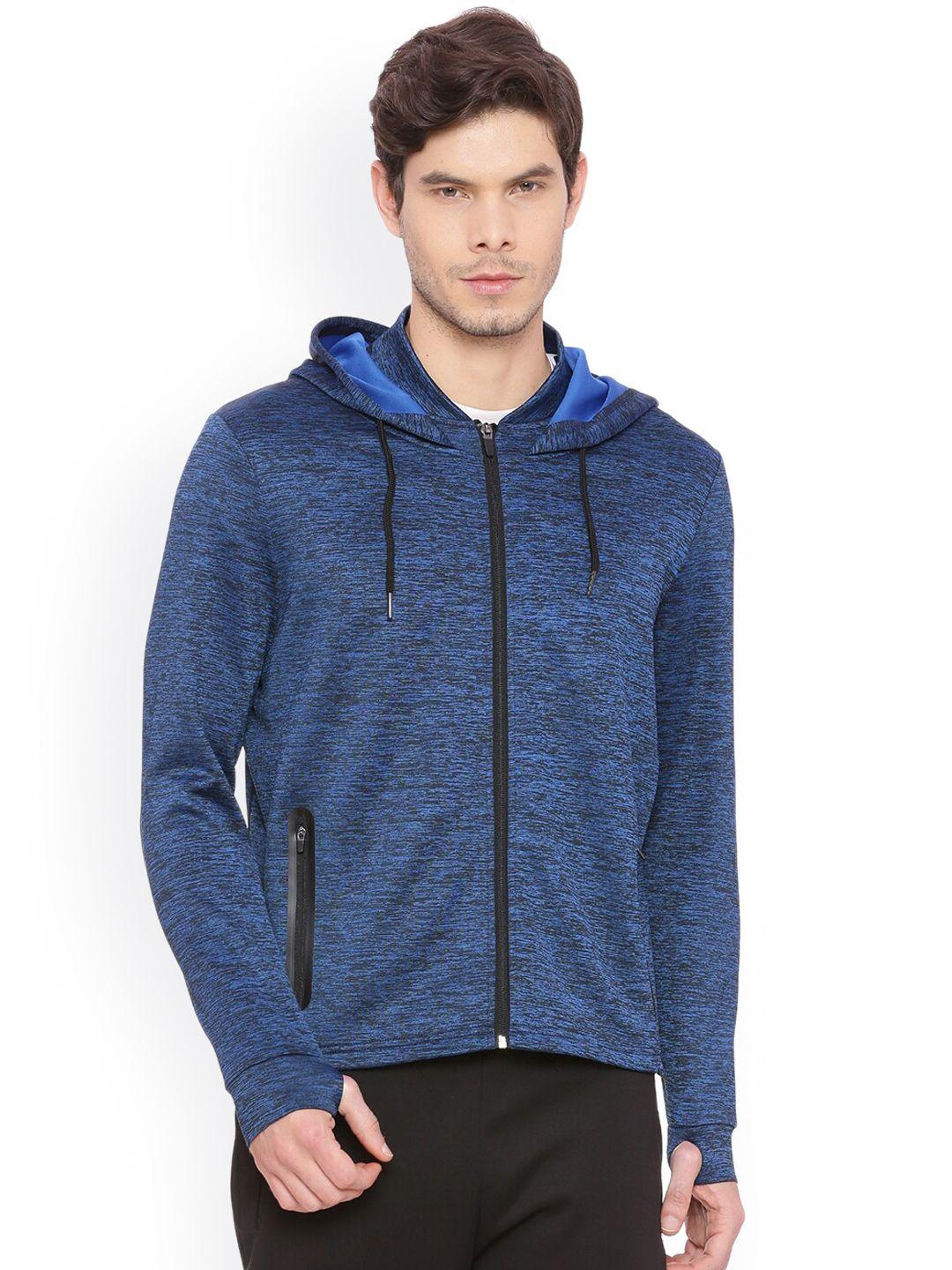 basics men blue longline sporty jacket