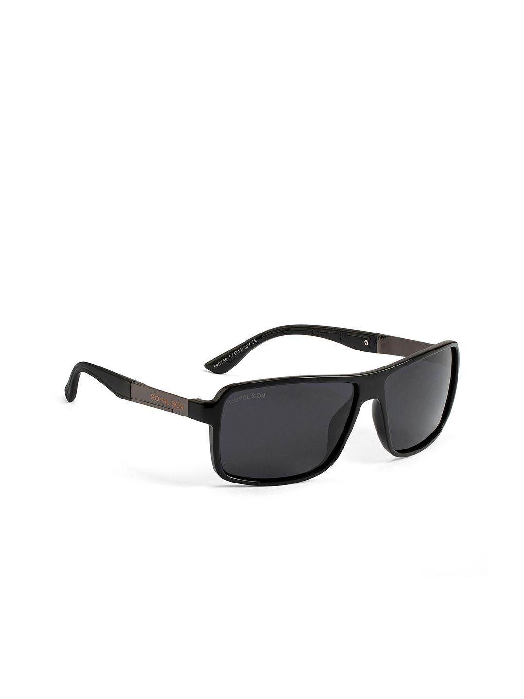 royal son men black lens & black browline sunglasses chi00123-c1-black