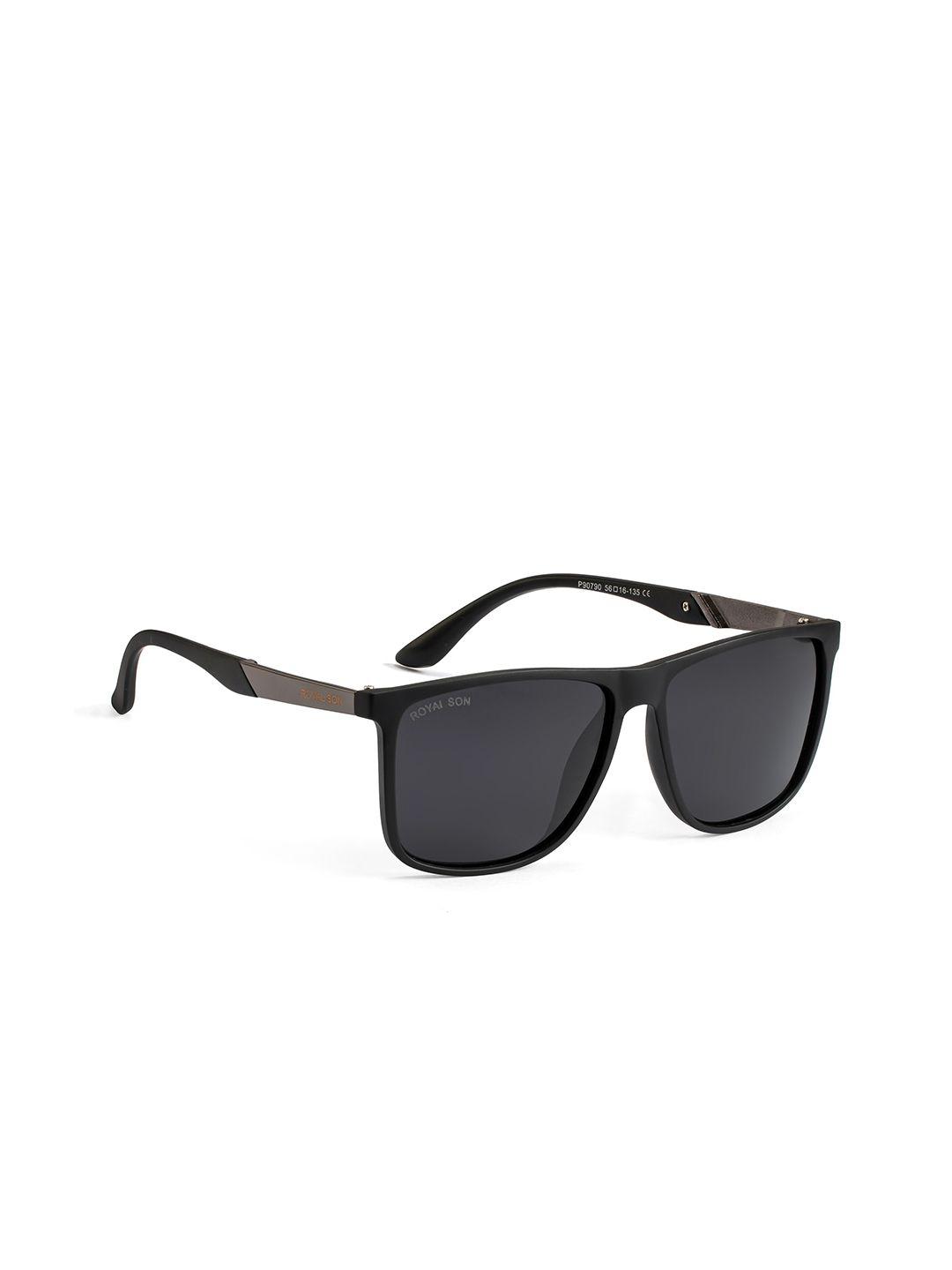 royal son unisex black lens & black sunglasses polarised uv protected lens chi00122-c1