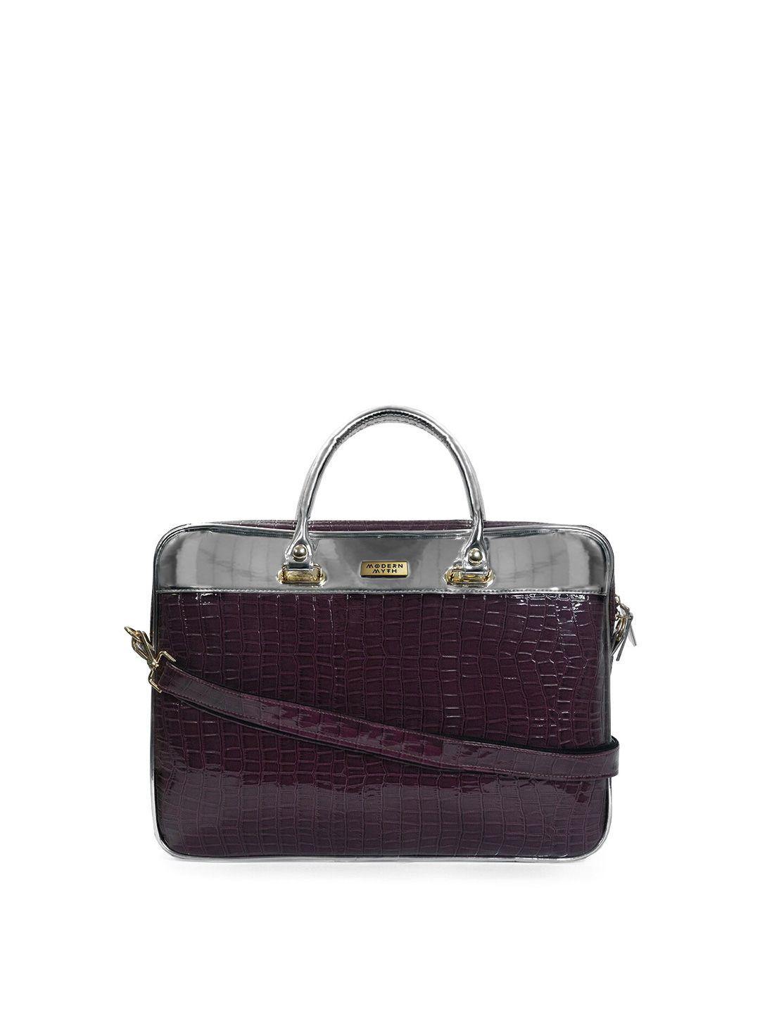 modern myth women purple & grey textured  15" laptop bag