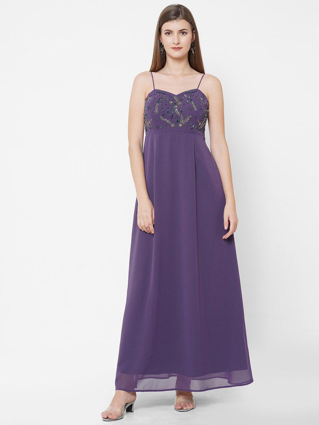 mish violet georgette maxi dress