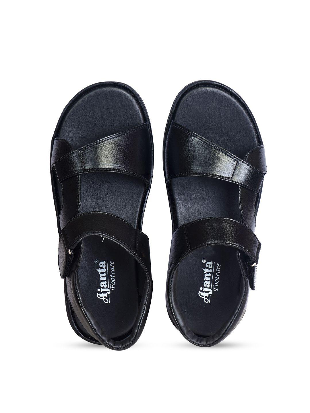 ajanta men black comfort sandals