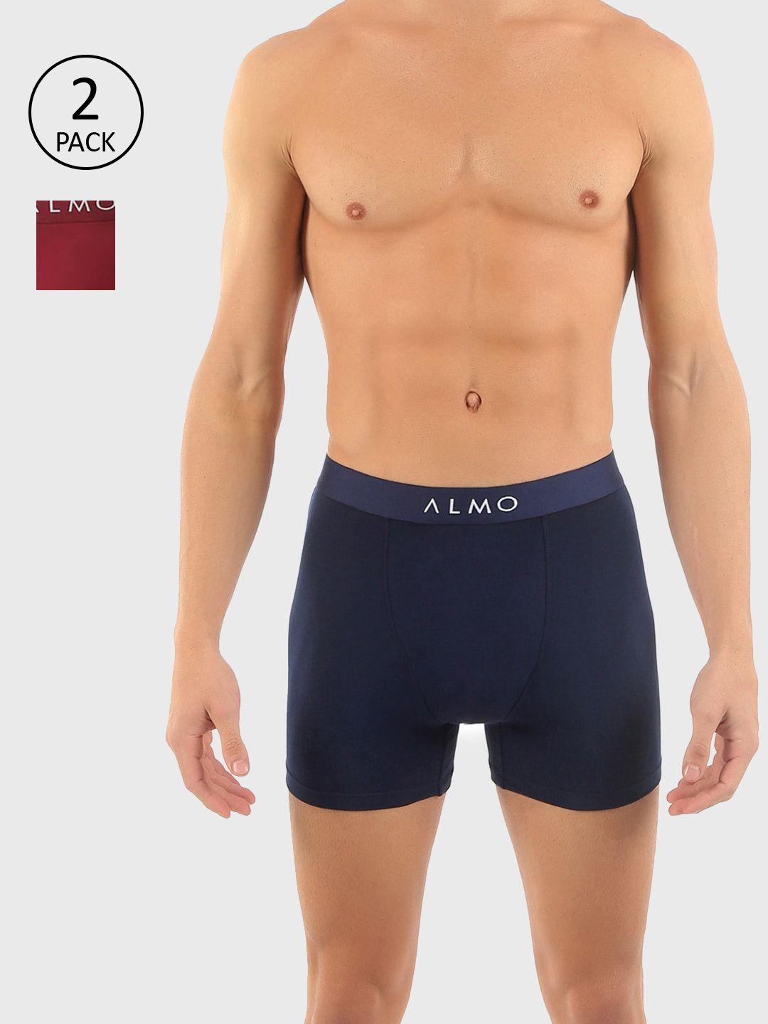 almo wear men pack of 2 solid pure cotton trunks