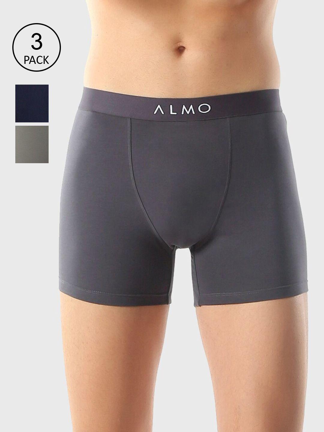 almo wear men pack of 3 solid cotton trunk oc201-bb-gblag