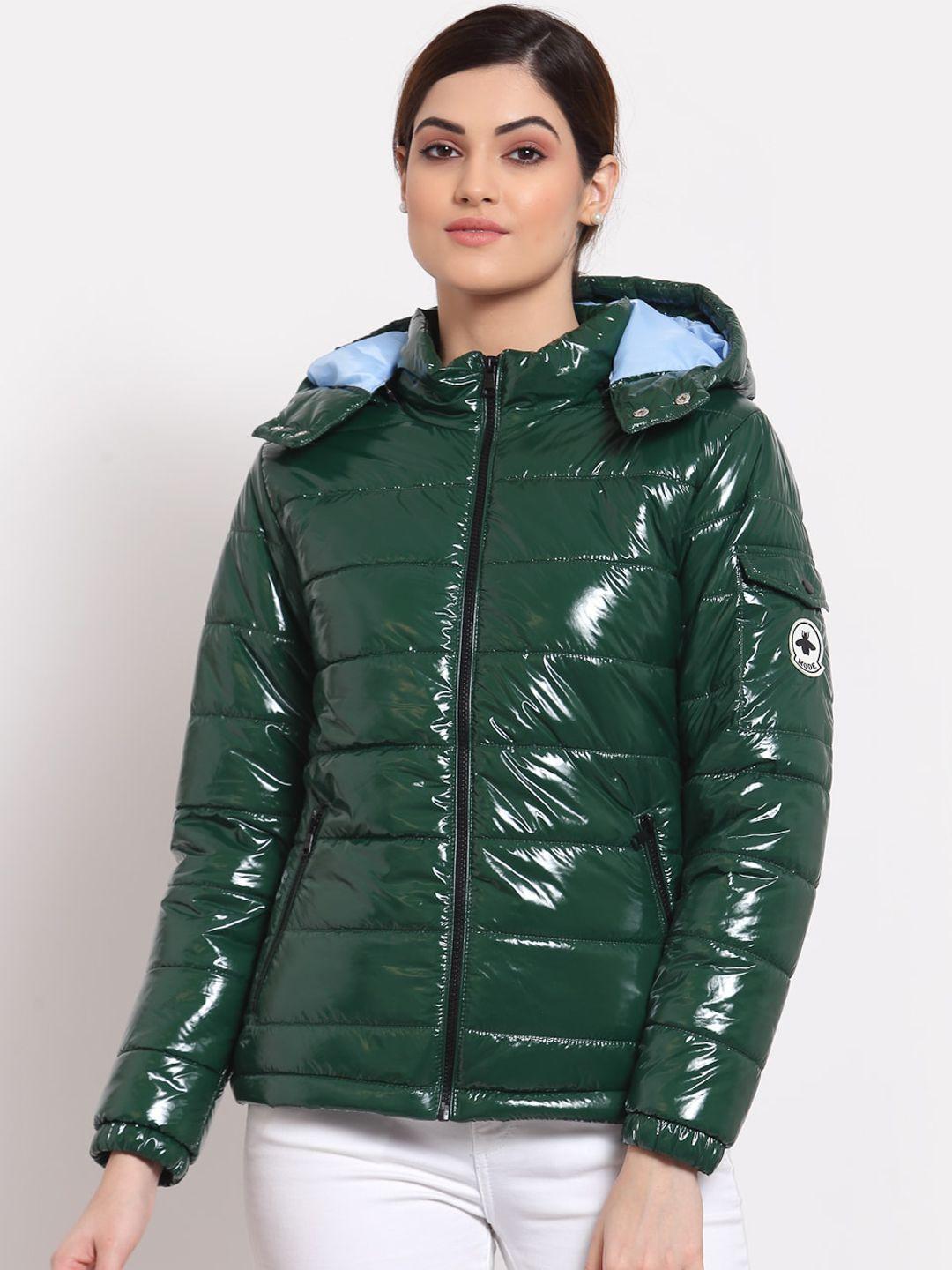 mode by red tape women green puffer jacket