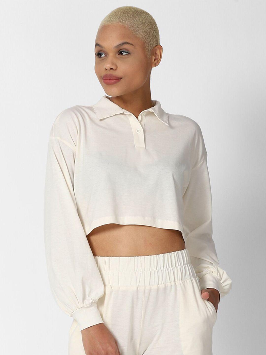 forever 21 women cream-coloured co-ord set