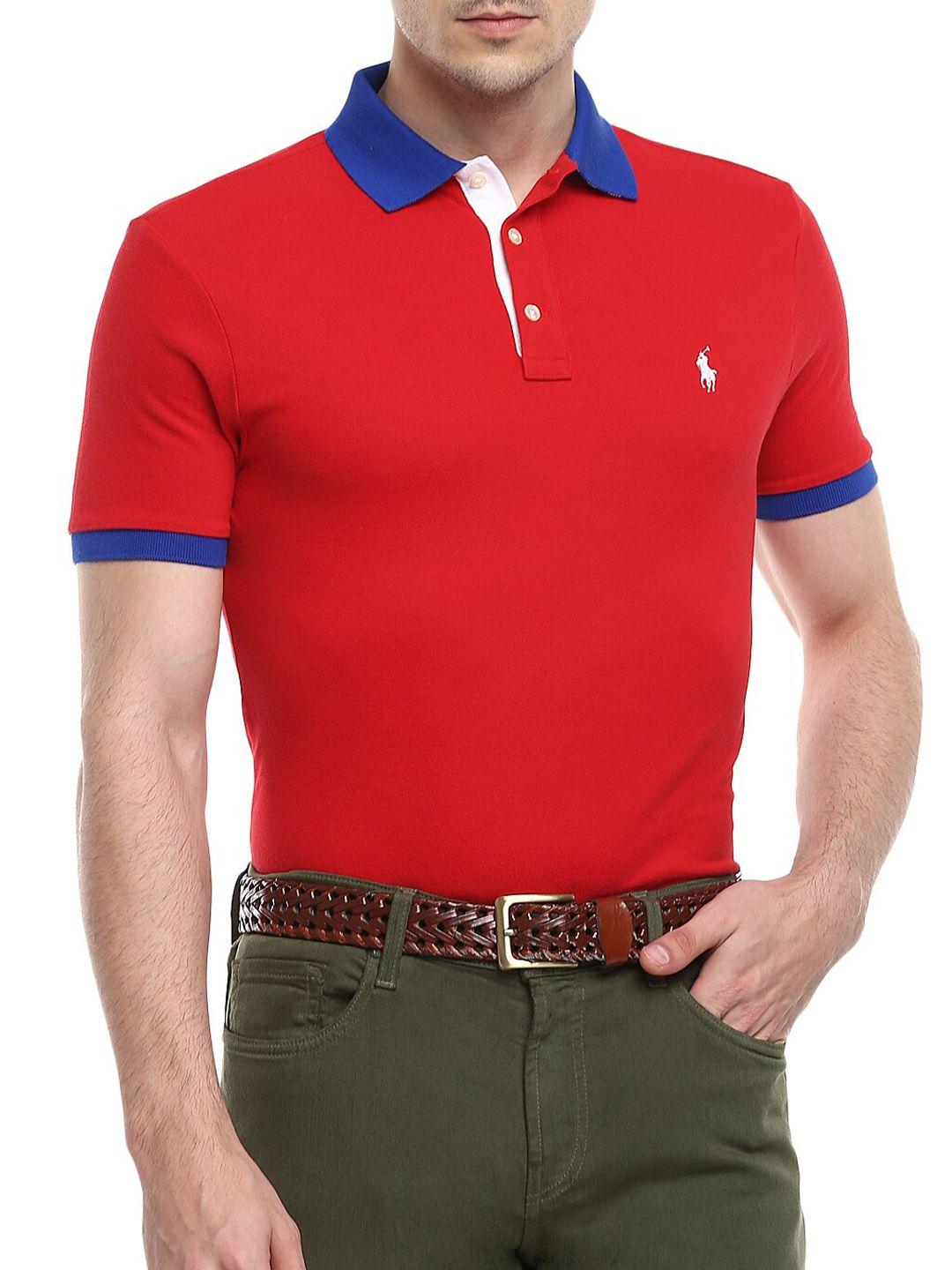 polo ralph lauren men red polo collar t-shirt