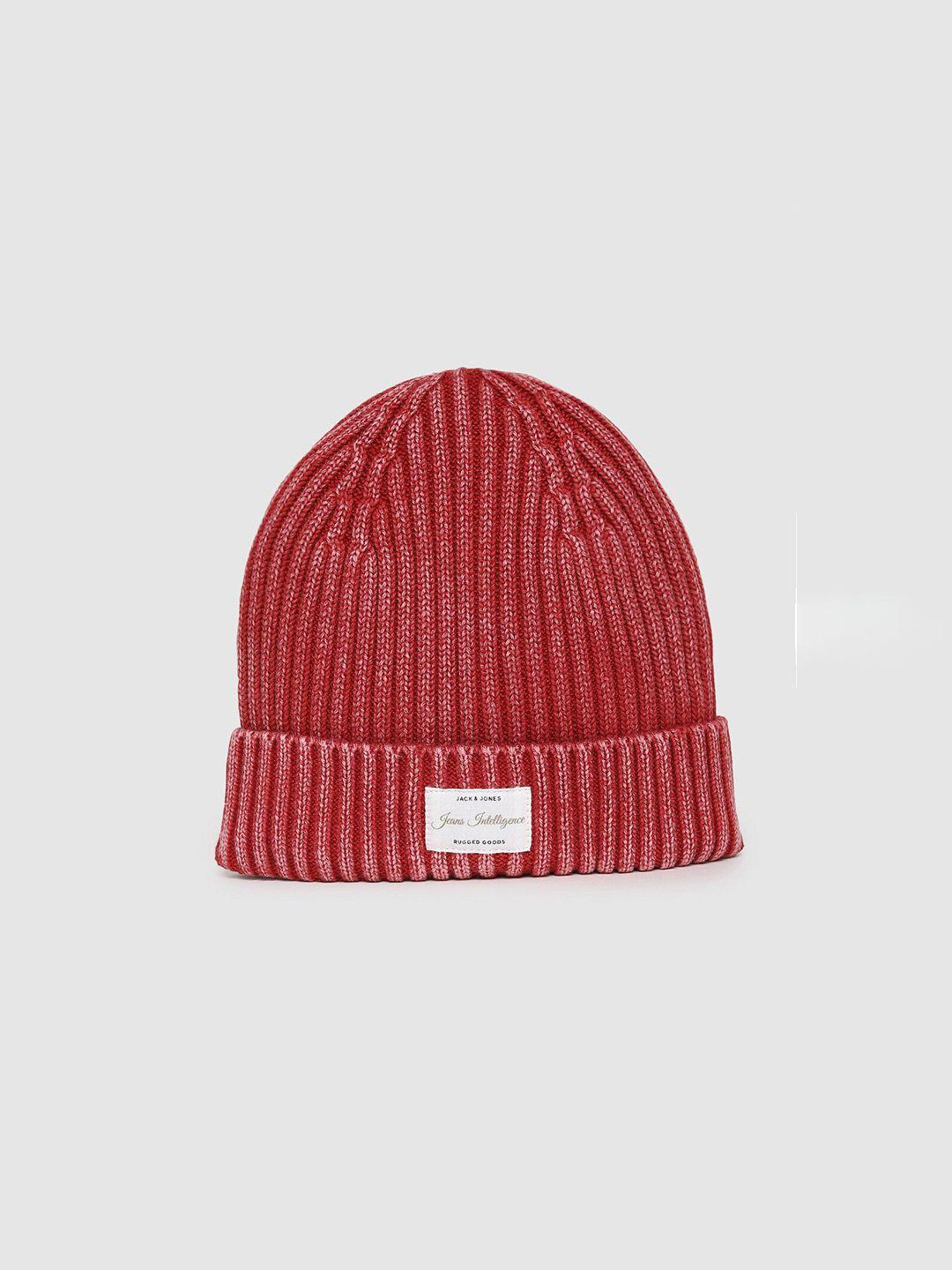 jack & jones men red beanie