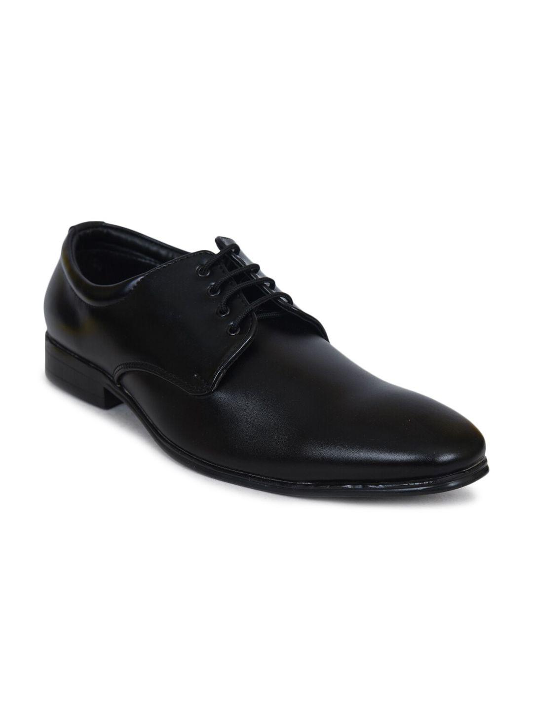 ajanta men black solid formal derbys