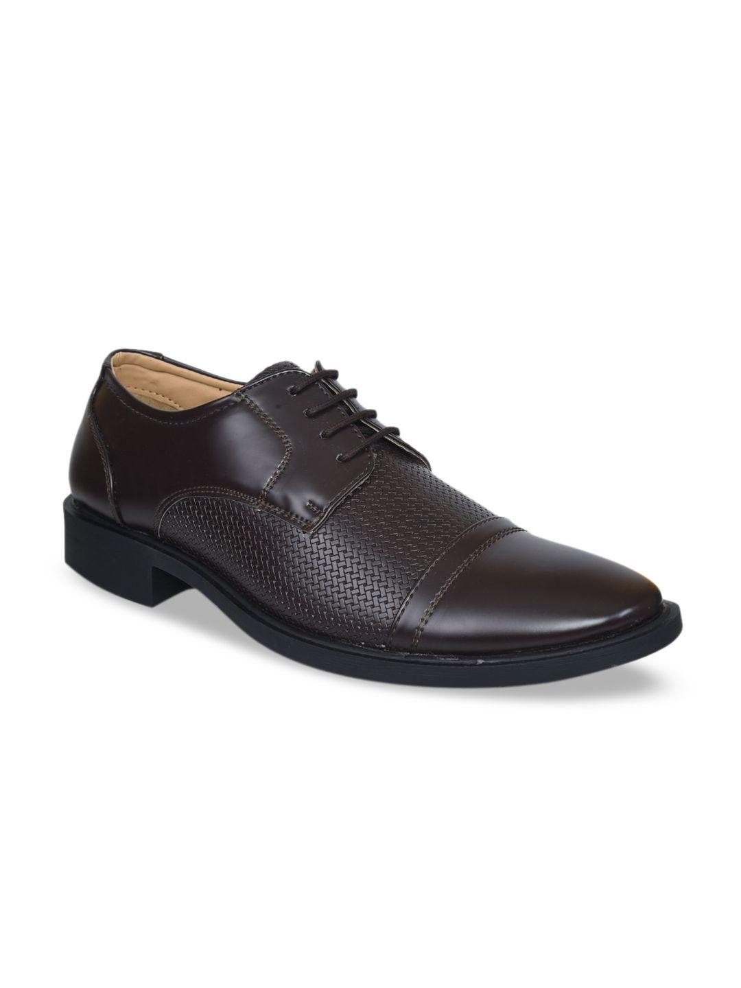 ajanta men brown solid formal derbys