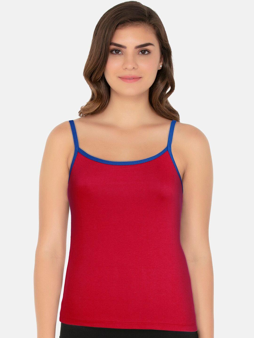 amante women red solid camisole slt82501