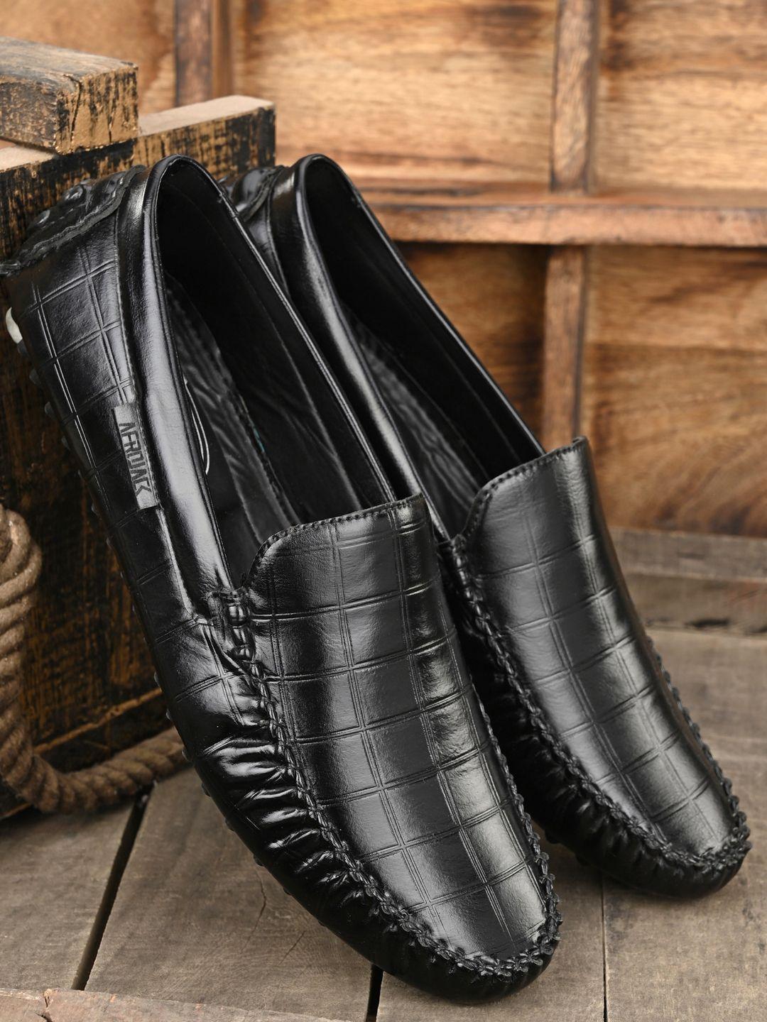 afrojack men black loafers